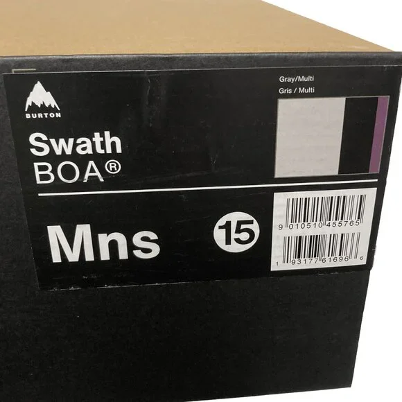 NEW! $380 Burton Swath Mens Snowboard Boots!Size 15Gray Multi